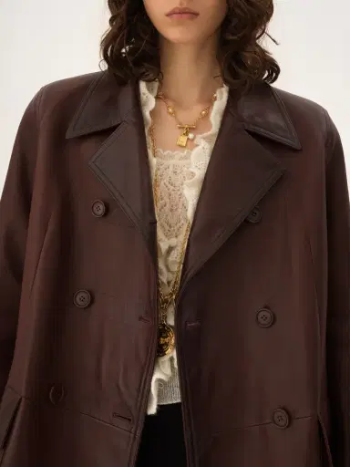 Chloé Double-breasted carcoat in leather | Thumbnail 6 Chloé Double-breasted carcoat in leather | Thumbnail 6
