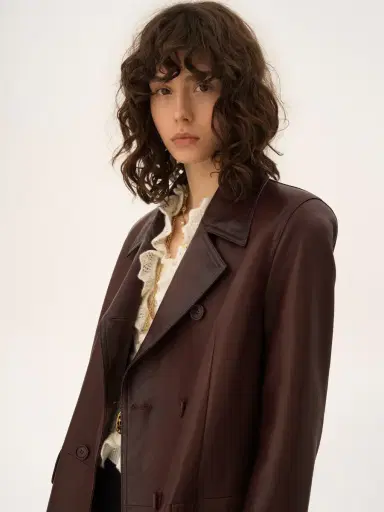 Chloé Double-breasted carcoat in leather | Thumbnail 7 Chloé Double-breasted carcoat in leather | Thumbnail 7