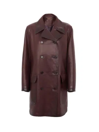 Chloé Double-breasted carcoat in leather | Thumbnail 1 Chloé Double-breasted carcoat in leather | Thumbnail 1