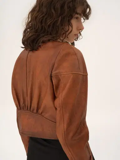 Chloé Cropped scoop-neck jacket in leather | Thumbnail 7 Chloé Cropped scoop-neck jacket in leather | Thumbnail 7