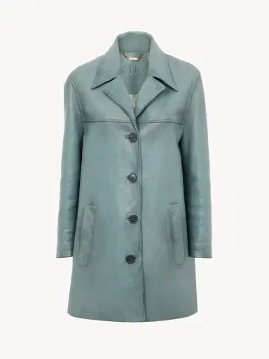 Chloé Single-breasted long jacket in leather | Thumbnail 2 Chloé Single-breasted long jacket in leather | Thumbnail 2