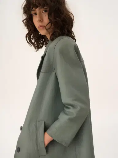 Chloé Single-breasted long jacket in leather | Thumbnail 6 Chloé Single-breasted long jacket in leather | Thumbnail 6