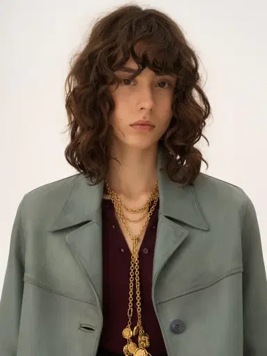Chloé Single-breasted long jacket in leather | Thumbnail 7 Chloé Single-breasted long jacket in leather | Thumbnail 7