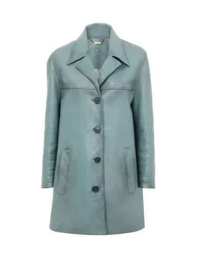 Chloé Single-breasted long jacket in leather | Thumbnail 1 Chloé Single-breasted long jacket in leather | Thumbnail 1