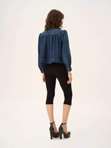 Chloé High-neck gathered jacket in denim | Thumbnail 5 Chloé High-neck gathered jacket in denim | Thumbnail 5