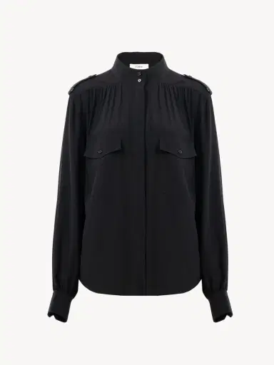 Chloé Gathered blouse in crêpe de chine | Thumbnail 2 Chloé Gathered blouse in crêpe de chine | Thumbnail 2