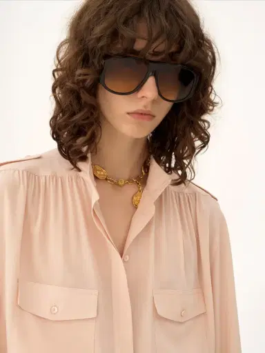 Chloé Gathered blouse in crêpe de chine | Thumbnail 8 Chloé Gathered blouse in crêpe de chine | Thumbnail 8