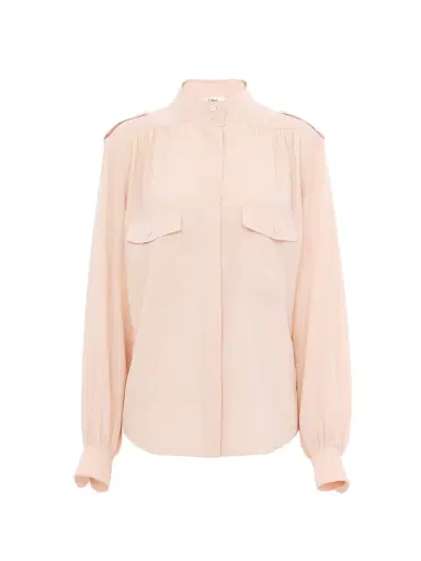 Chloé Gathered blouse in crêpe de chine | Thumbnail 1 Chloé Gathered blouse in crêpe de chine | Thumbnail 1