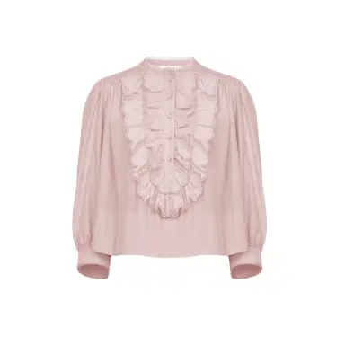 Chloé Gathered ruffle top in technical taffeta | Thumbnail 1 Chloé Gathered ruffle top in technical taffeta | Thumbnail 1