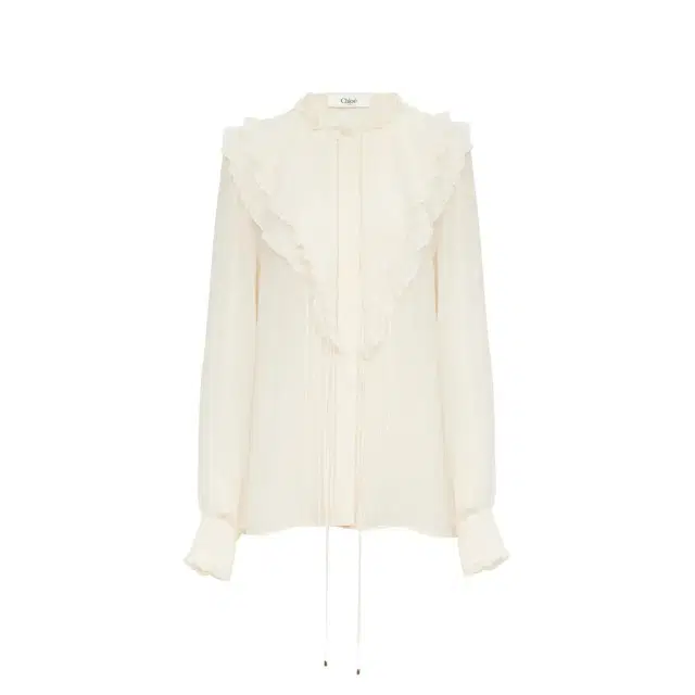 Ruffled blouse in silk georgette Ruffled blouse in silk georgette