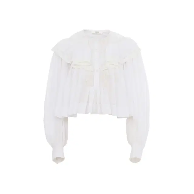 Cropped ruffle top in cotton voile & lace Cropped ruffle top in cotton voile & lace
