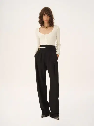Chloé Scoop-neck Henley shirt in cotton jersey | Thumbnail 3 Chloé Scoop-neck Henley shirt in cotton jersey | Thumbnail 3