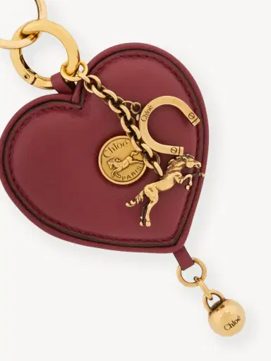 Chloé Chloé Symbols Heart key ring bag charm in soft leather | Thumbnail 3 Chloé Chloé Symbols Heart key ring bag charm in soft leather | Thumbnail 3