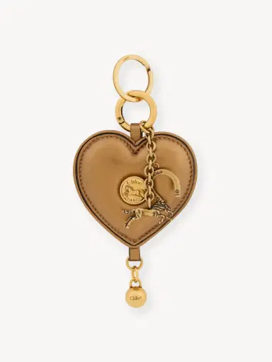 Chloé Chloé Symbols Heart key ring bag charm in metallized leather | Thumbnail 2 Chloé Chloé Symbols Heart key ring bag charm in metallized leather | Thumbnail 2