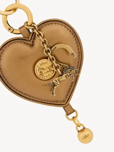 Chloé Chloé Symbols Heart key ring bag charm in metallized leather | Thumbnail 3 Chloé Chloé Symbols Heart key ring bag charm in metallized leather | Thumbnail 3