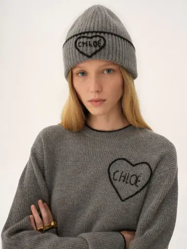 Chloé The Chloé Encoeur beanie in wool & cashmere | Thumbnail 3 Chloé The Chloé Encoeur beanie in wool & cashmere | Thumbnail 3