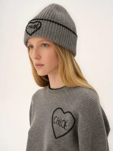 Chloé The Chloé Encoeur beanie in wool & cashmere | Thumbnail 5 Chloé The Chloé Encoeur beanie in wool & cashmere | Thumbnail 5