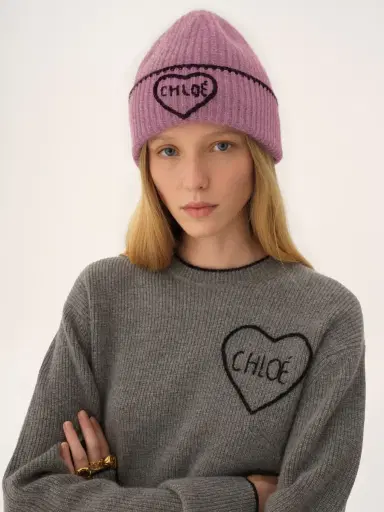 Chloé The Chloé Encoeur beanie in wool & cashmere | Thumbnail 2 Chloé The Chloé Encoeur beanie in wool & cashmere | Thumbnail 2