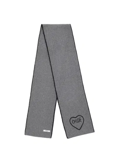 Chloé The Chloé Encoeur scarf in wool & cashmere | Thumbnail 2 Chloé The Chloé Encoeur scarf in wool & cashmere | Thumbnail 2