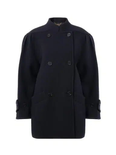 Chloé High-neck double-breasted coat in wool | Thumbnail 1 Chloé High-neck double-breasted coat in wool | Thumbnail 1