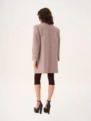 Chloé Single-breasted collarless coat in chiné wool tweed | Thumbnail 5 Chloé Single-breasted collarless coat in chiné wool tweed | Thumbnail 5