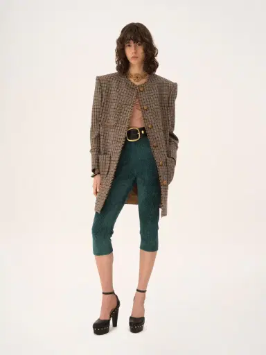 Chloé Single-breasted collarless coat in houndstooth wool | Thumbnail 3 Chloé Single-breasted collarless coat in houndstooth wool | Thumbnail 3