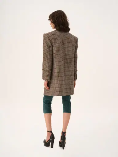 Chloé Single-breasted collarless coat in houndstooth wool | Thumbnail 5 Chloé Single-breasted collarless coat in houndstooth wool | Thumbnail 5