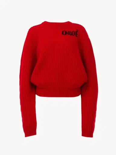 Chloé Oversized logo sweater in a wool & cashmere knit | Thumbnail 2 Chloé Oversized logo sweater in a wool & cashmere knit | Thumbnail 2