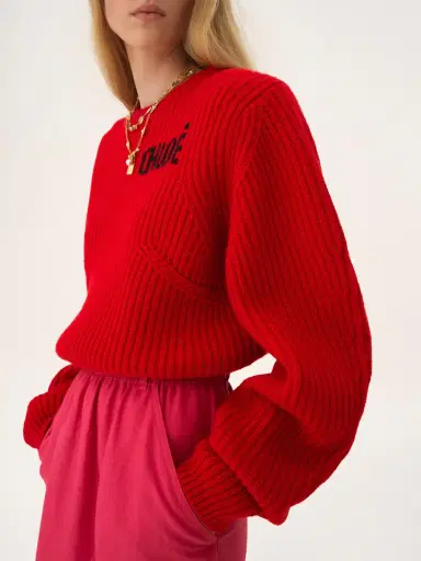 Chloé Oversized logo sweater in a wool & cashmere knit | Thumbnail 6 Chloé Oversized logo sweater in a wool & cashmere knit | Thumbnail 6