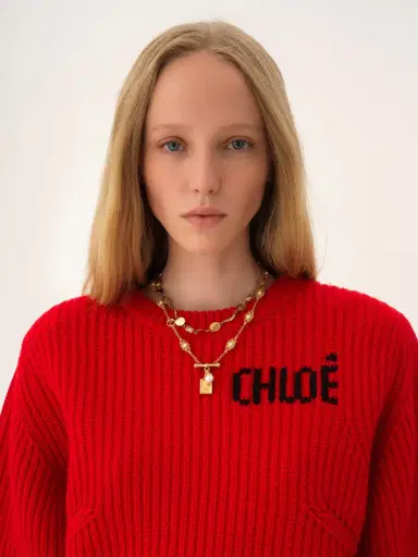 Chloé Oversized logo sweater in a wool & cashmere knit | Thumbnail 7 Chloé Oversized logo sweater in a wool & cashmere knit | Thumbnail 7