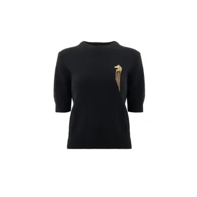 Chloé Short-sleeve sweater in a merino & cashmere wool knit | Thumbnail 1 Chloé Short-sleeve sweater in a merino & cashmere wool knit | Thumbnail 1