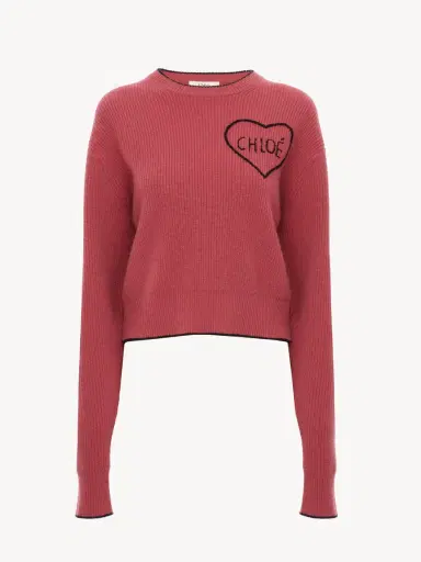 Chloé Cropped fitted logo sweater in a wool knit | Thumbnail 2 Chloé Cropped fitted logo sweater in a wool knit | Thumbnail 2