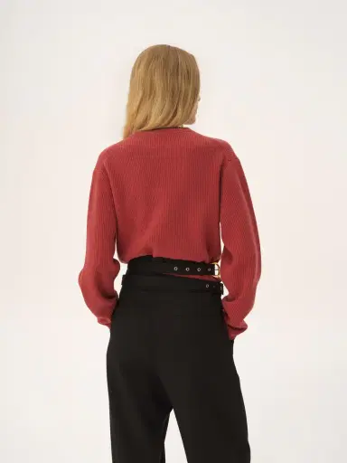 Chloé Cropped fitted logo sweater in a wool knit | Thumbnail 5 Chloé Cropped fitted logo sweater in a wool knit | Thumbnail 5
