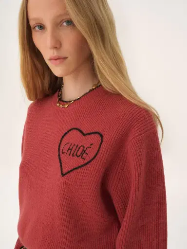 Chloé Cropped fitted logo sweater in a wool knit | Thumbnail 6 Chloé Cropped fitted logo sweater in a wool knit | Thumbnail 6