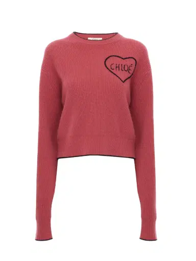 Chloé Cropped fitted logo sweater in a wool knit | Thumbnail 1 Chloé Cropped fitted logo sweater in a wool knit | Thumbnail 1