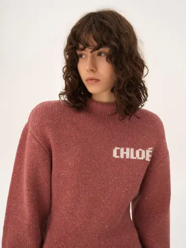 Chloé Long-sleeve logo mini dress in a merino wool knit | Thumbnail 5 Chloé Long-sleeve logo mini dress in a merino wool knit | Thumbnail 5