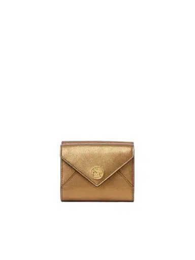 Chloé Small Envelope tri-fold in metallized leather | Thumbnail 1 Chloé Small Envelope tri-fold in metallized leather | Thumbnail 1