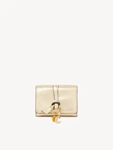 Chloé Mini Alphabet tri-fold in metallized leather | Thumbnail 2 Chloé Mini Alphabet tri-fold in metallized leather | Thumbnail 2