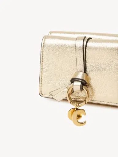 Chloé Mini Alphabet tri-fold in metallized leather | Thumbnail 6 Chloé Mini Alphabet tri-fold in metallized leather | Thumbnail 6