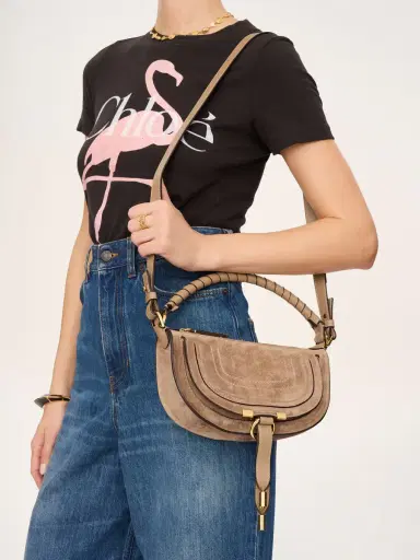 Chloé Mini Marcie shoulder bag in suede leather | Thumbnail 3 Chloé Mini Marcie shoulder bag in suede leather | Thumbnail 3
