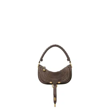 Chloé Mini Marcie shoulder bag in suede leather | Thumbnail 1 Chloé Mini Marcie shoulder bag in suede leather | Thumbnail 1