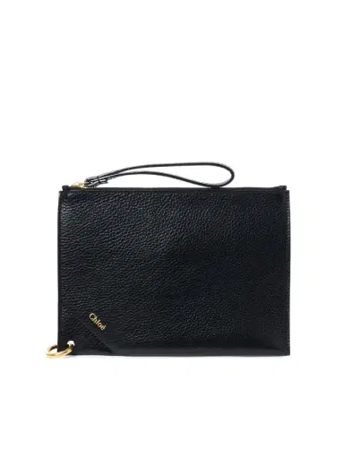 Chloé Chloé Spin zipped pouch in grained leather | Thumbnail 1 Chloé Chloé Spin zipped pouch in grained leather | Thumbnail 1