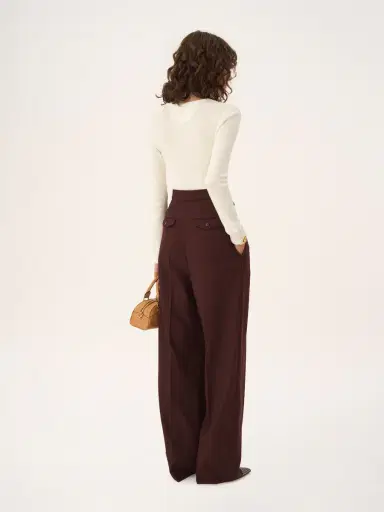 Chloé High-rise gathered pants in wool gabardine | Thumbnail 5 Chloé High-rise gathered pants in wool gabardine | Thumbnail 5