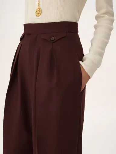 Chloé High-rise gathered pants in wool gabardine | Thumbnail 6 Chloé High-rise gathered pants in wool gabardine | Thumbnail 6