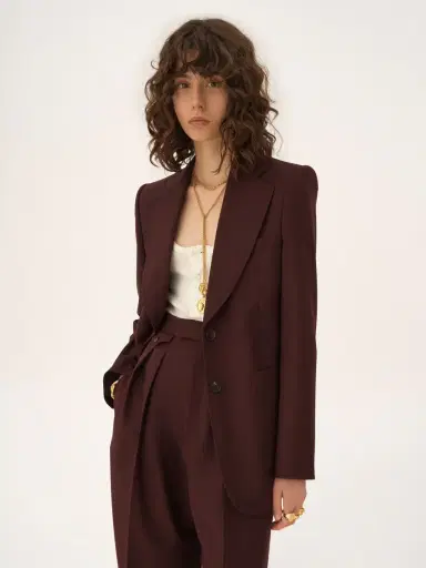 Chloé High-rise gathered pants in wool gabardine | Thumbnail 7 Chloé High-rise gathered pants in wool gabardine | Thumbnail 7