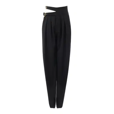 Chloé High-rise tailored pants in wool grain de poudre | Thumbnail 1 Chloé High-rise tailored pants in wool grain de poudre | Thumbnail 1