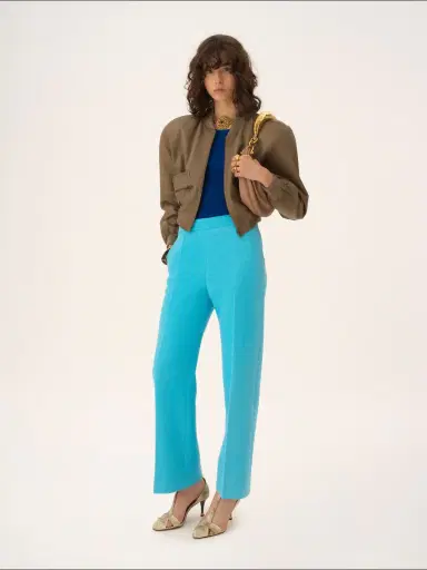 Chloé Straight cropped pants in wool crêpe | Thumbnail 3 Chloé Straight cropped pants in wool crêpe | Thumbnail 3