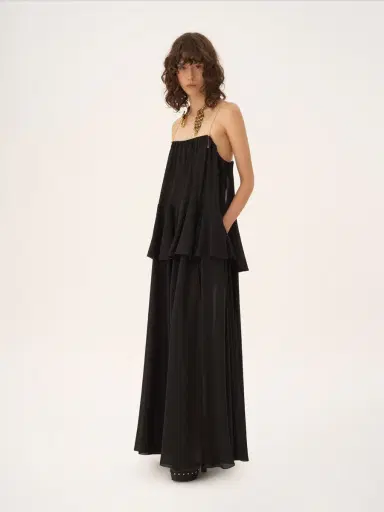 Chloé Sleeveless long dress in silk georgette | Thumbnail 3 Chloé Sleeveless long dress in silk georgette | Thumbnail 3