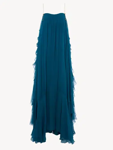 Chloé Sleeveless long dress in silk mousseline | Thumbnail 2 Chloé Sleeveless long dress in silk mousseline | Thumbnail 2