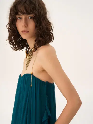 Chloé Sleeveless long dress in silk mousseline | Thumbnail 4 Chloé Sleeveless long dress in silk mousseline | Thumbnail 4